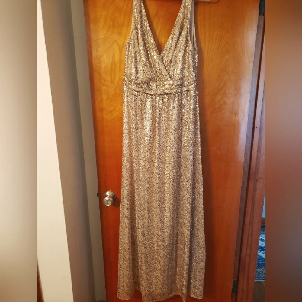 Gold sequin bridesmaid dress